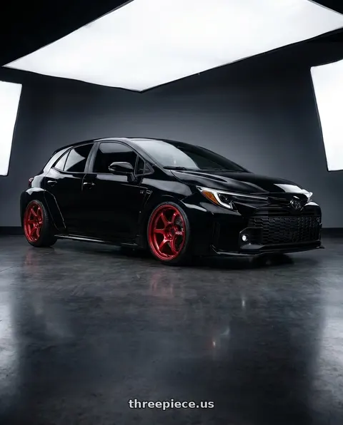 2026 Toyota GR Corolla Premium Plus with Advan Racing R6 5x114.3 20x8.5 +38 RACING CANDY RED wheels