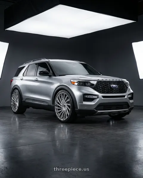 2020 Ford Explorer with Strada Tornado Blank 26x10 +15 Chrome wheels