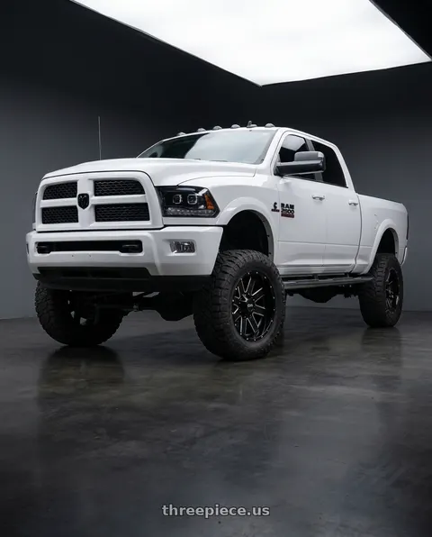 2013 Ram 2500 with ION 141 141 SATIN BLACK 20x9 -135 6-139.7 15mm 106mm wheels