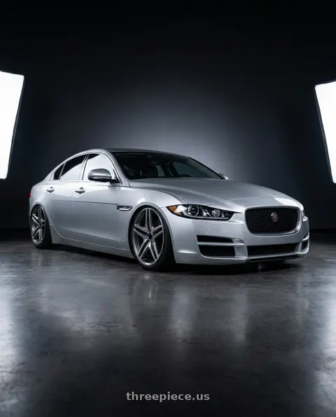 2017 Jaguar XE with REPLICA WHEELS R5055 5x112 20x9.5+35 GREY / MACHINED wheels