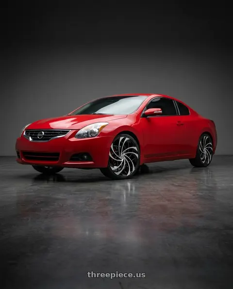 2010 Nissan Altima with Azara AZA-540 5x114.3/5x120 22x8.5 +38 Gloss Black & Machined wheels