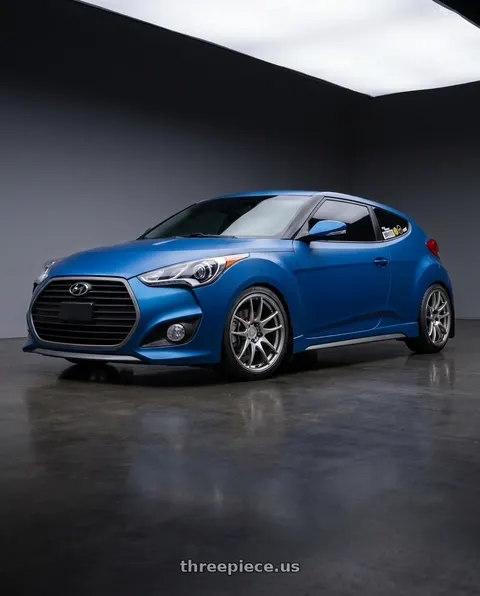 2016 Hyundai Veloster Rally Edition with Work Emotion Cr Kiwami 5x114.3 18x8.5 +38 Gt Silver wheels