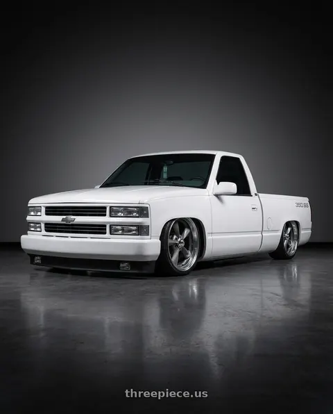 1989 Chevrolet C1500 with BG Rod Works Old School 5x127 20x8.5+7 Gun Metal Machined Lip wheels