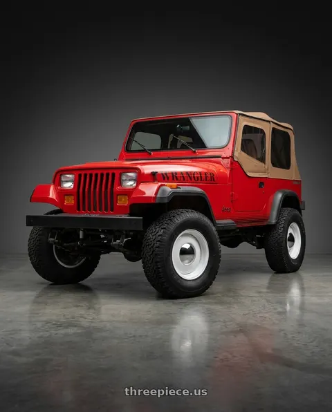 1989 Jeep Wrangler with Boyd Coddington 61W Smoothie 5x114.3 17x7 0 White wheels