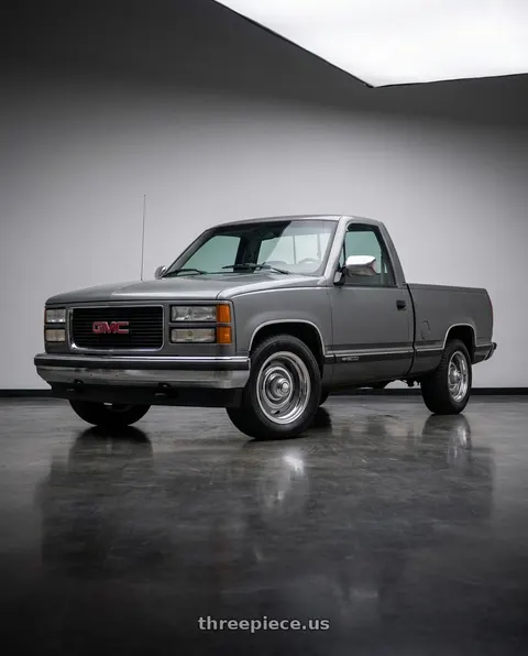1993 gmc sierra sle single with Vision American-Muscle 55 Rally 5x127 15x7+6 Silver wheels