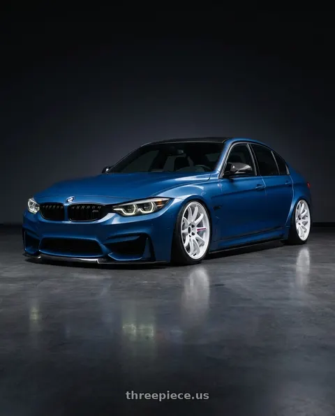 2018 BMW M3 with Work Emotion Zr10 5x120 19x9.5 +23 Azure White wheels