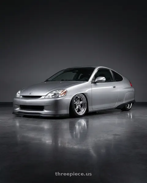 2001 Honda Insight with Work Goocars Hemi 4x100 15x6.5+35 A Disk Bright Buff Finish wheels