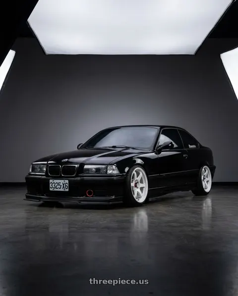 1993 BMW 325i with Enkei PF06 5x120 18x8.5+35 White Machined wheels