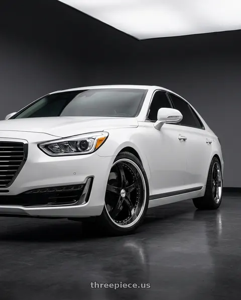 2018 Genesis G90 Ultimate with TSW JARAMA 5X114.3 20X10 +40 GLOSS BLACK W/ MIRROR CUT LIP wheels