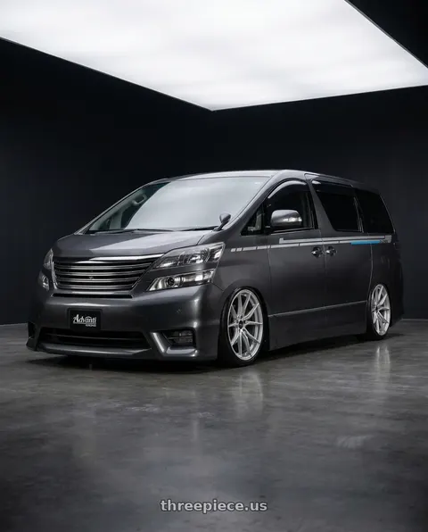 2011 Toyota vellfire with Advanti Racing 80S Hybris 5x114.3 20x8.5 +40 Silver with Machined Face wheels
