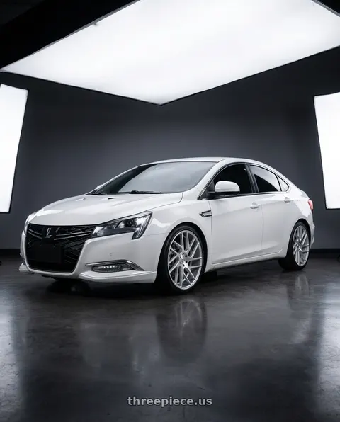 2019 Nissan bluebird with Status JUGGERNAUT 6X114.3 20X9 +15 SILVER W/ BRUSHED MACHINED FACE wheels