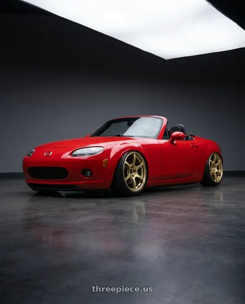 2012 Mazda MX-5 Miata with Advan RGIII 5x114.3 17x9.0+45 Gold wheels