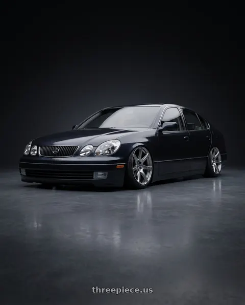 2004 Lexus GS300 with Work Emotion T7r 5x100 18x10.5 +12 Gt Silver wheels