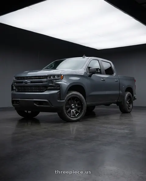 2021 Chevrolet Silverado 1500 LT with Ion Type 143 6x139.7 18x9+18 Matte Black wheels