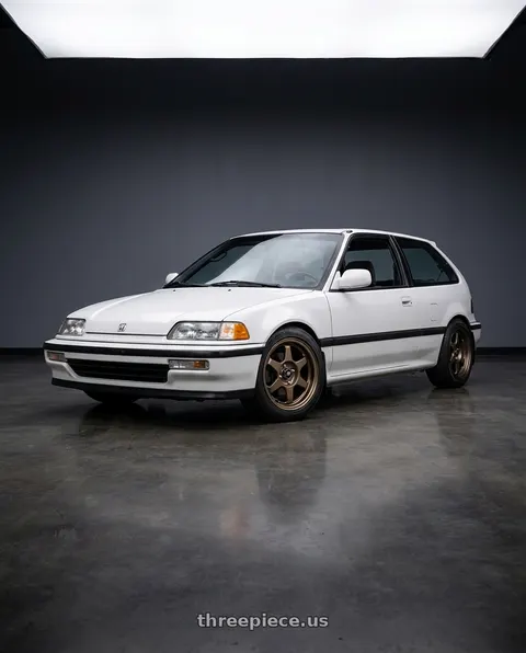 1991 Honda Civic Si with MST Wheels MT29 4x100 15x6.5 +35 Matte Bronze wheels
