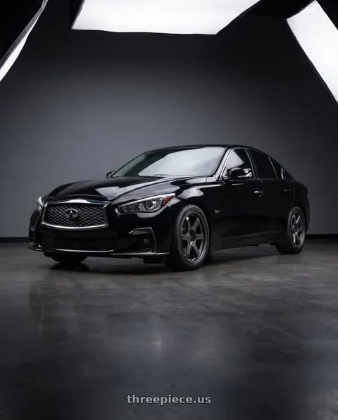 2018 INFINITI Q50 with 9six9 SIX-1 5x114.3 17X9 +35 Carbon Gray wheels