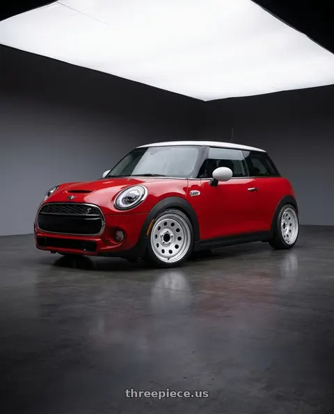 2021 Mini Cooper with Allied - Pacer 229S Silver Modular 5X4.50 14x5.5 00 Gloss Silver wheels