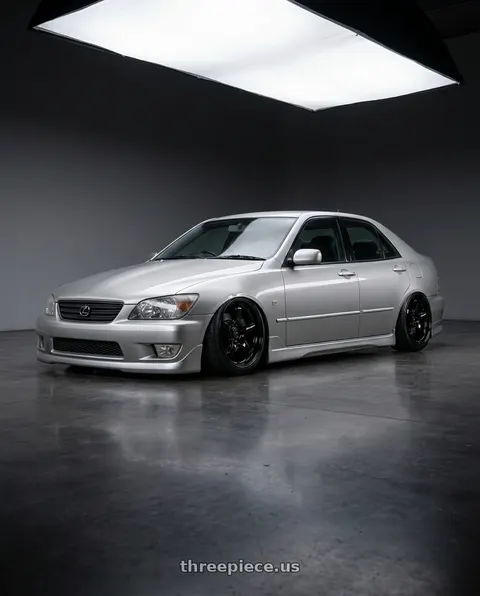 2001 Lexus Is200 with WedsSport RN-05M 5x114.3 19x9.5+28 Gloss Black wheels