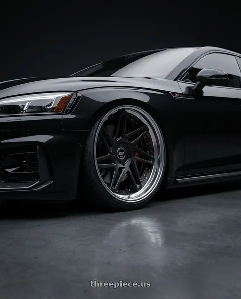 2018 Audi RS5 with Work Zeast st3 5x112 20x10+22 S Disk Matte Black wheels