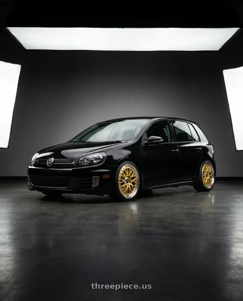 2012 Volkswagen Golf TDI with Rotiform 1PC R156 LSR 5X112 18X8.5 +45 MATTE GOLD MACHINED wheels