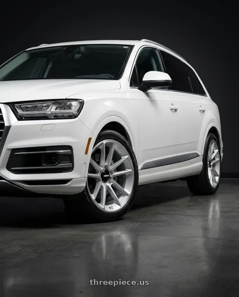 2019 Audi Q7 with Rotiform 1PC R192 BTL 5X112 22X10 +25 GLOSS SILVER WITH MACHINED FACE wheels