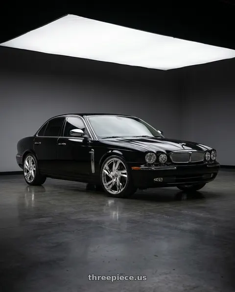 2008 Jaguar XJ8 with Azara AZA-529 5x108/5x114.3 20x8.5 +35 Nano Chrome wheels