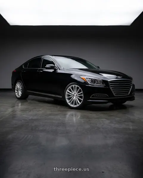 2016 Hyundai Genesis 3.8 with Axe CF2 5x114 19X8.5+40 SILVER wheels