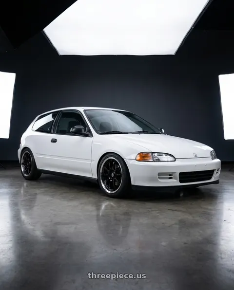 1993 Honda Civic VX with Konig 26MB Lightning 4x100 / 4x114.3 14x6 +38 Gloss Black With Machined Lip wheels