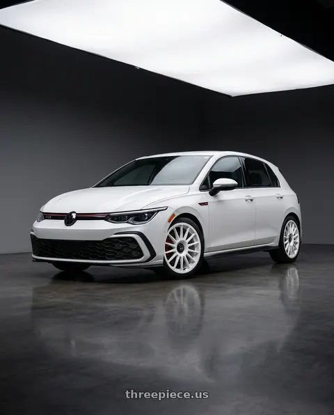 2024 Volkswagen GTI with fifteen52 PODIUM 5x112 / 5x120 18x8.5 +35 RALLY WHITE (GLOSS WHITE) wheels