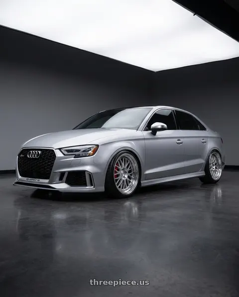 2017 Audi RS3 with SSR Professor MS1 5x112 20x11+29 MD Disk Silver wheels