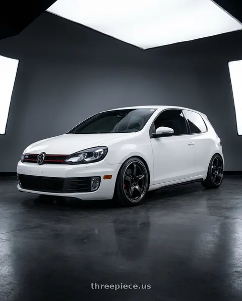 2012 Volkswagen GTI with Advan Racing TC4 5x112 18x9.0 +25 BLACK GUNMETALLIC & RING wheels