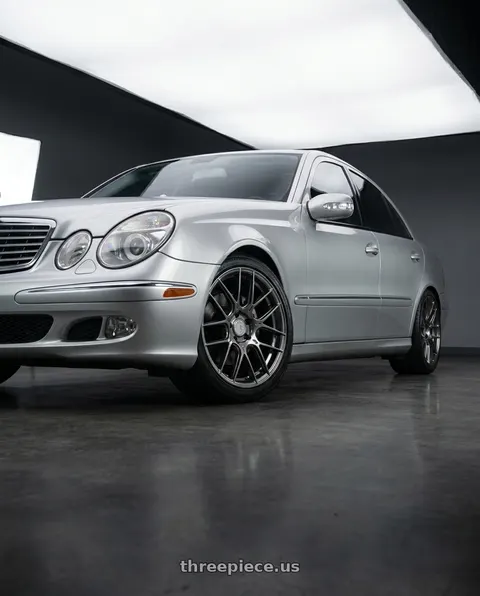 2003 Mercedes-Benz E320 with Aodhan AH-X 5x112 18x8.5+35 Hyper Black wheels