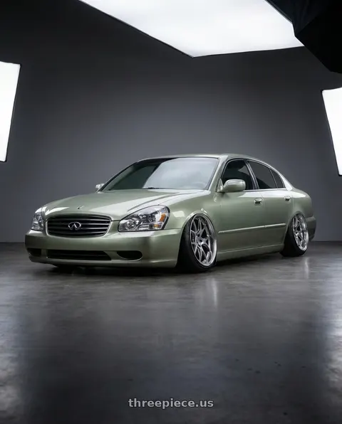 2004 INFINITI Q45 with Homura 2X5RA 5x114.3 20x8.5+38 Grace Silver / Rim DMC wheels