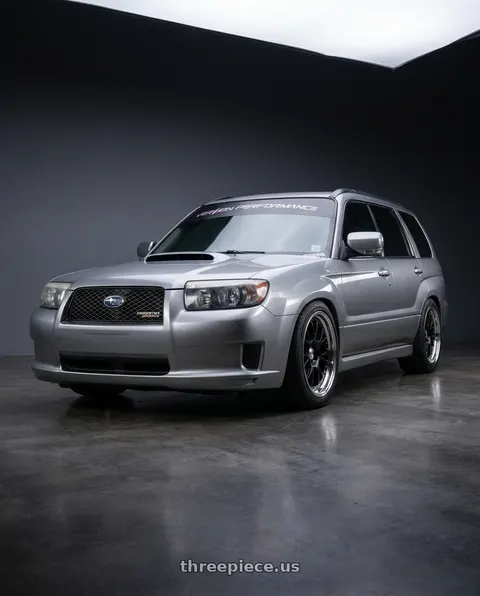 2007 Subaru Forester XT Limited with SSR Professor MS3 5x100 18x8+37 NR Disk Flat Black wheels