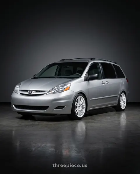 2007 Toyota Sienna with Stage Wheels Belmont 5x114.3 18x8.5 +35 White wheels
