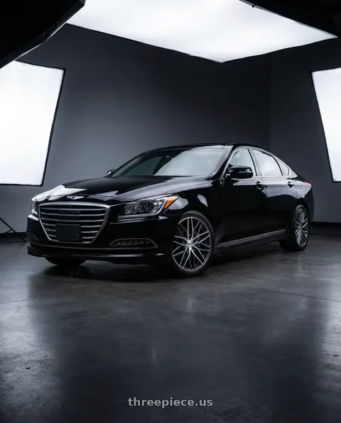 2016 Hyundai Genesis 3.8 with Petrol P3E 5x114.3 19x8.5 +40 Gloss Gunmetal Brs-mach Face wheels