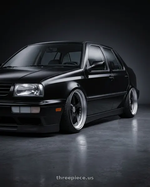 1998 Volkswagen Jetta GL with Work Equip E05 5x108 19x10.5+10 r disk Black Anodized wheels