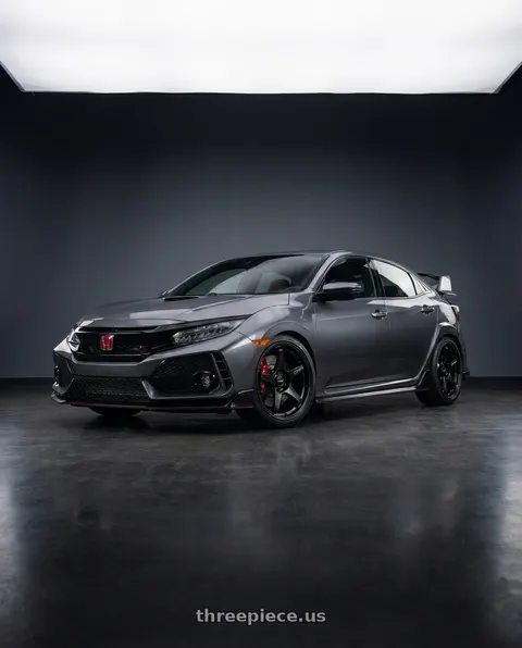 2019 Honda Civic with Enkei TS-5 5x120 18x9.5+45 Black wheels