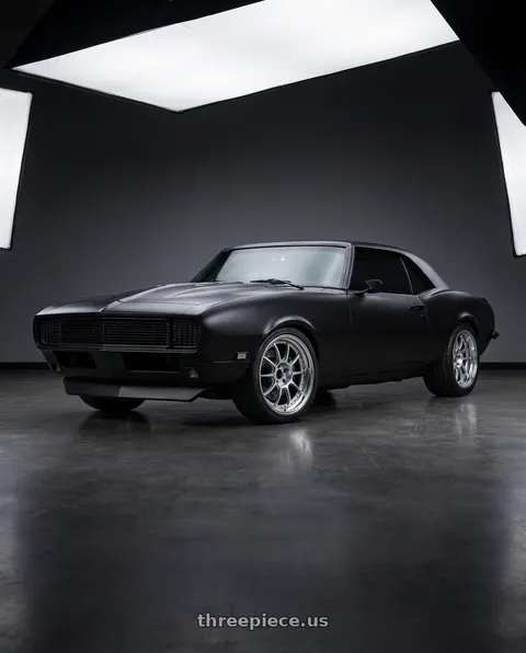1968 Chevrolet Camaro with SSR Professor SP5 5x120 19X10+24 NR Disk High Bright Silver wheels