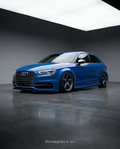 2019 Audi S3 with Gram Lights 57CR 5x112 19x9.5+25 Gunblue II wheels