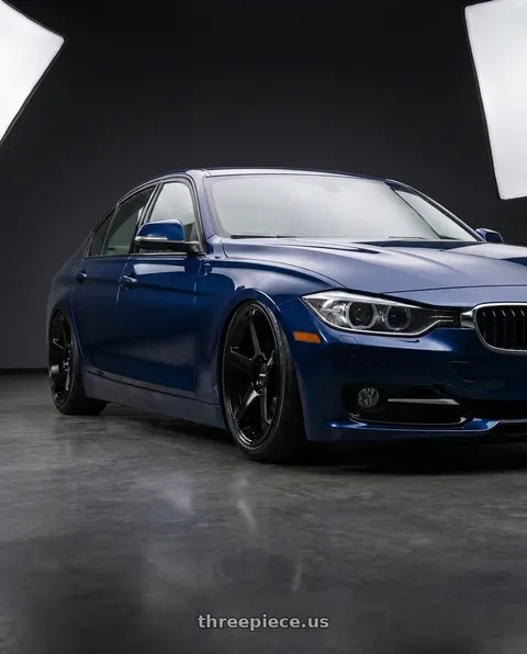 2013 BMW 328i with Motegi MR159 BATTLE V 5X120 18x8.5 +35 BLACKBIRD METALLIC wheels