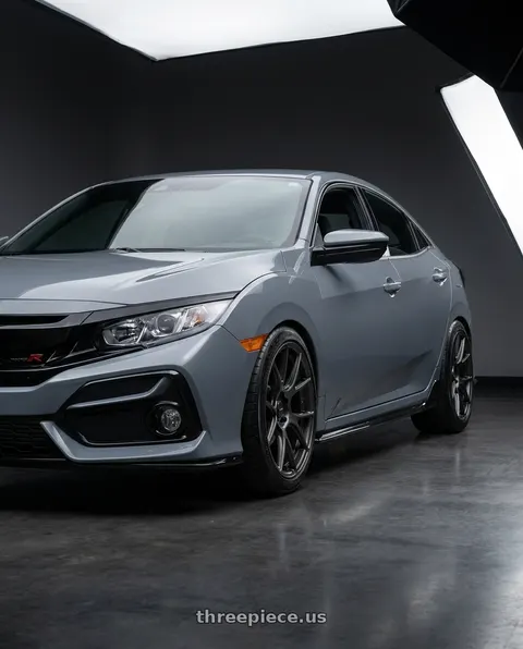 2021 Honda Civic with Konig Ampliform 5x120 18x9.5+35 Dark Metallic Graphite wheels