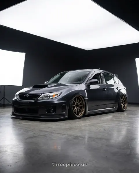 2011 subaru wrx dark grey with Volk Racing CE28N-PLUS 5x114.3 18x10.5 +15 SHINING BRONZE METAL wheels