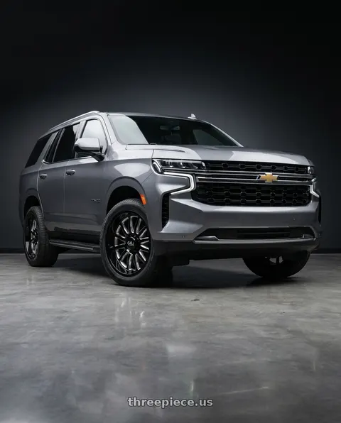 2021 Chevrolet Tahoe LS with Cali Off-Road Summit 9110 6x139.7 22x12-51 Gloss Black/Milled Spokes wheels