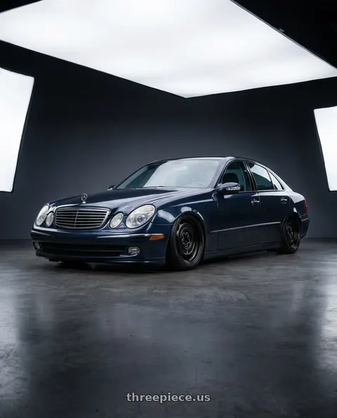 2002 Mercedes benz e240 avantgarde with Mobelwagen MW512B Interceptor 5X112 16x7.5 23 Black wheels