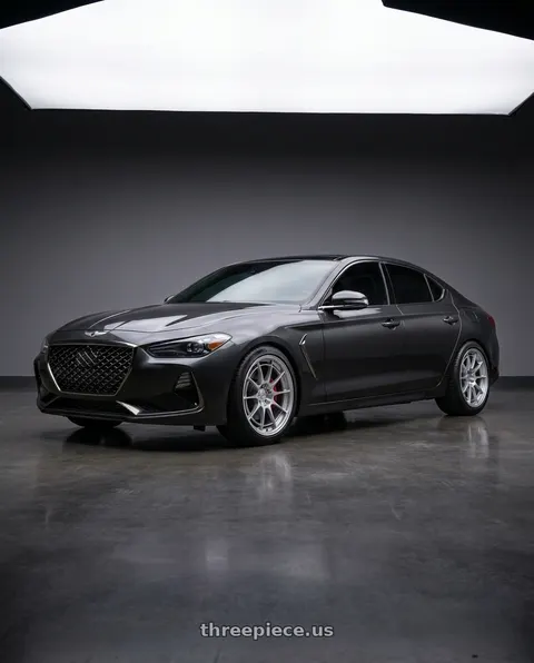 2019 Genesis G70 with Enkei NT03+M 5x120 18x8.5+38 Silver wheels