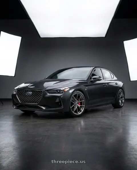 2019 Genesis G70 with ESR Wheels FORGETECH SERIES RF2 5x108 19x10.5 +22 Hyper Black wheels