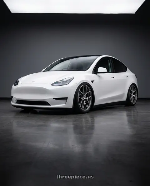 2024 Tesla Model Y with BBS CC-R 5x114.3 20x9.0+32 Graphite w/ Diamond Cut Face wheels