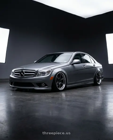 2008 Mercedes-Benz C300 with Advan Racing R6 5x112 18x7.5 +44 MACHINING & HYPER PLATINUM BLACK wheels
