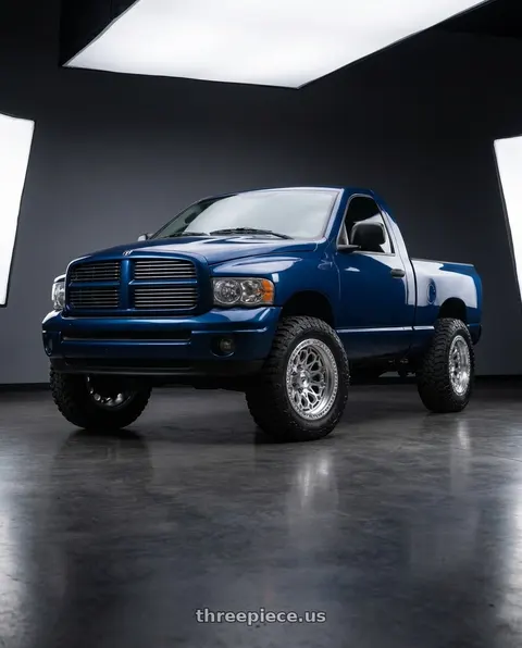 2004 Dodge Ram 1500 with Fittipaldi Offroad FT101MS 5x139.7 20x9 +18 Gloss Silver with Machined Face and Undercut wheels